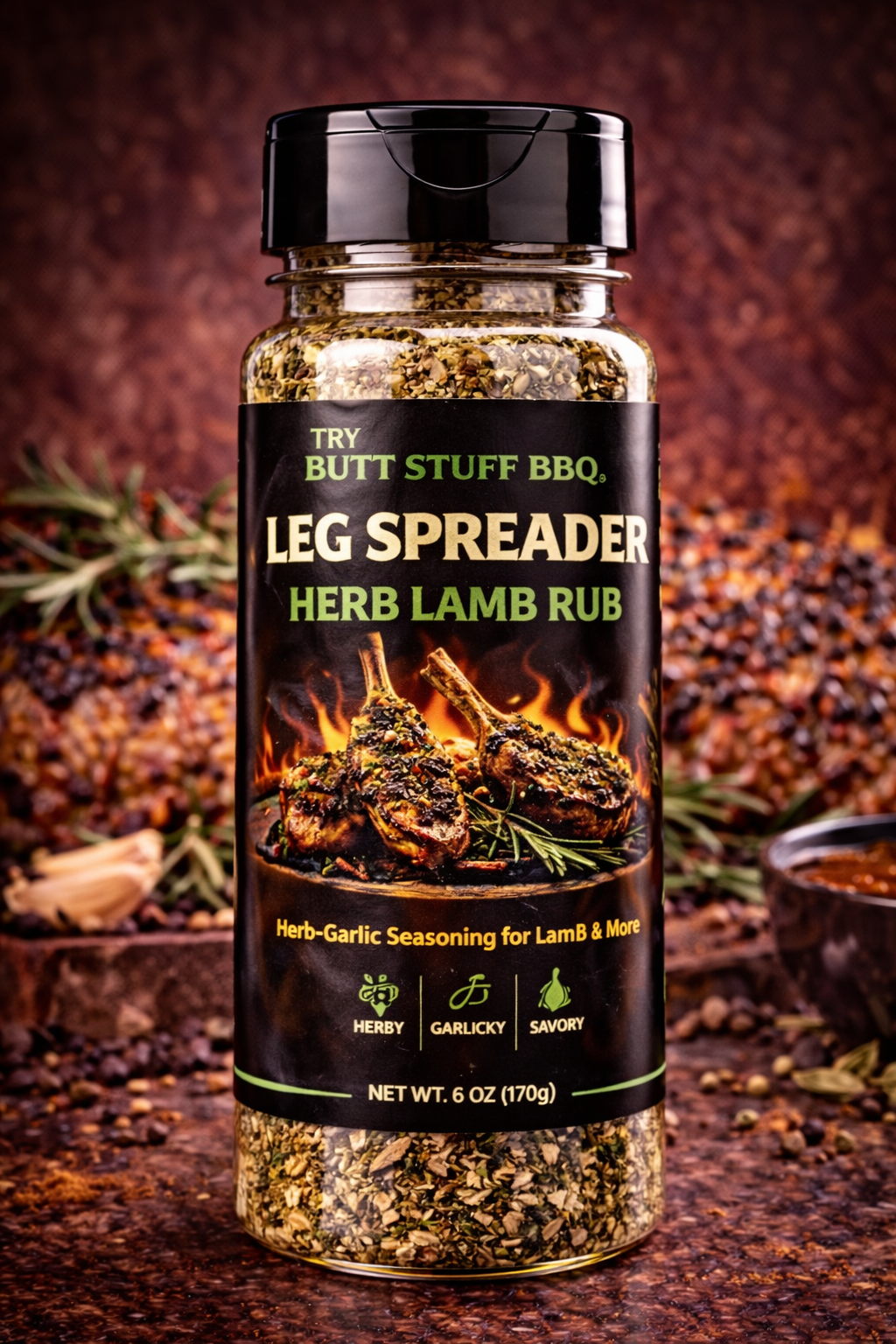 Leg Spreader herb lamb rub