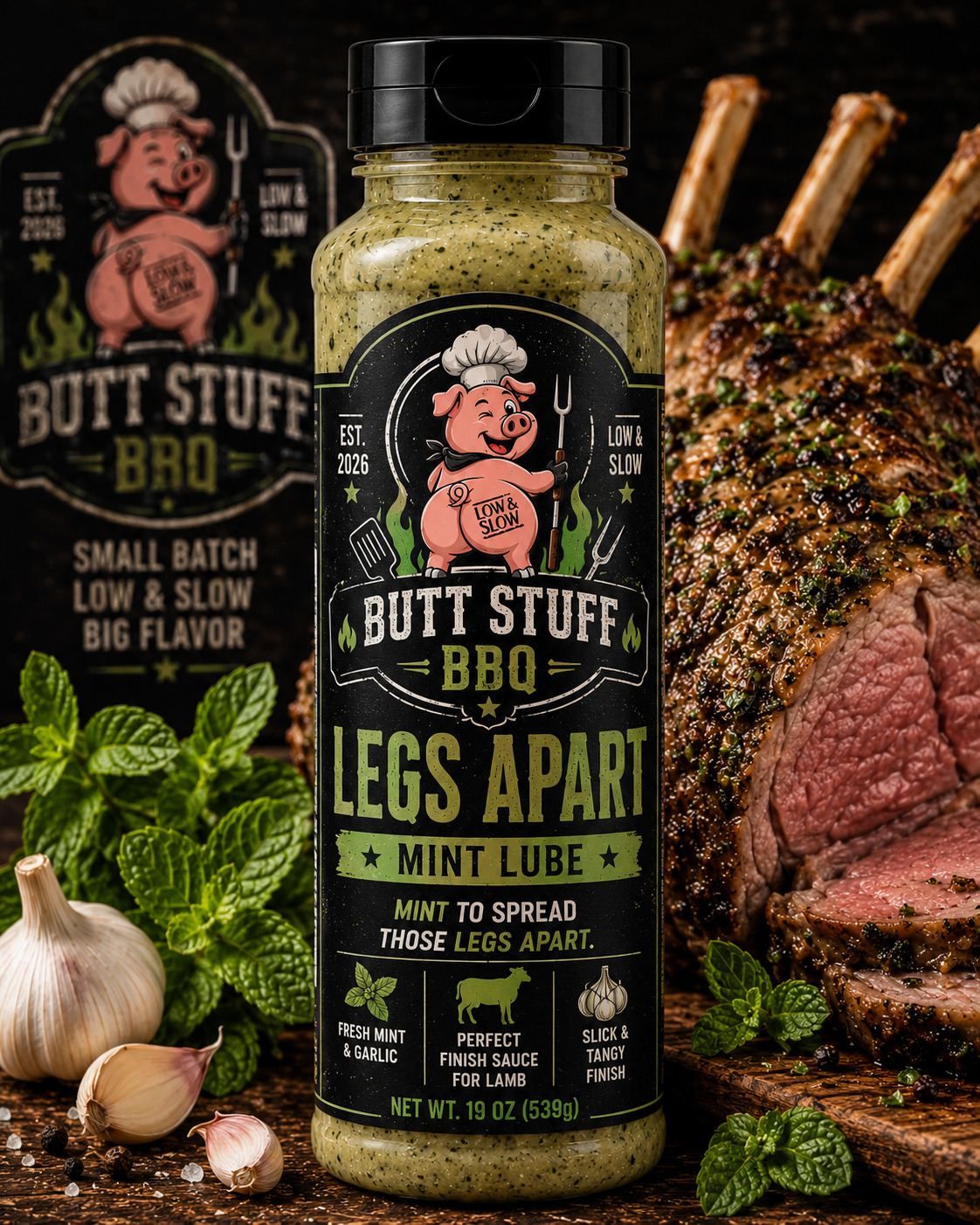 Legs Apart mint sauce bottle