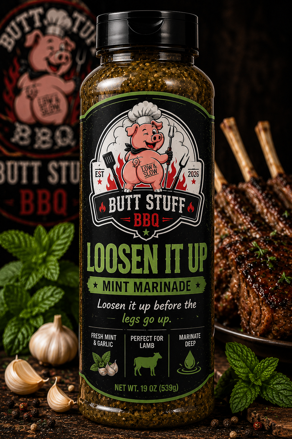 Loosen It Up mint marinade bottle