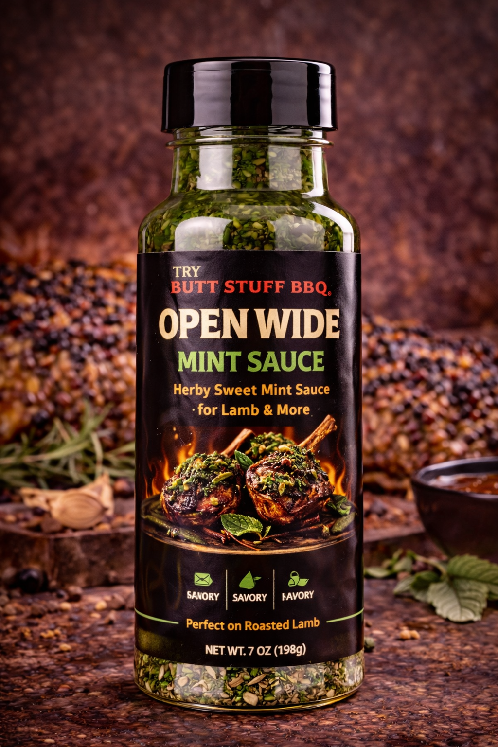 Open Wide Mint Sauce bottle