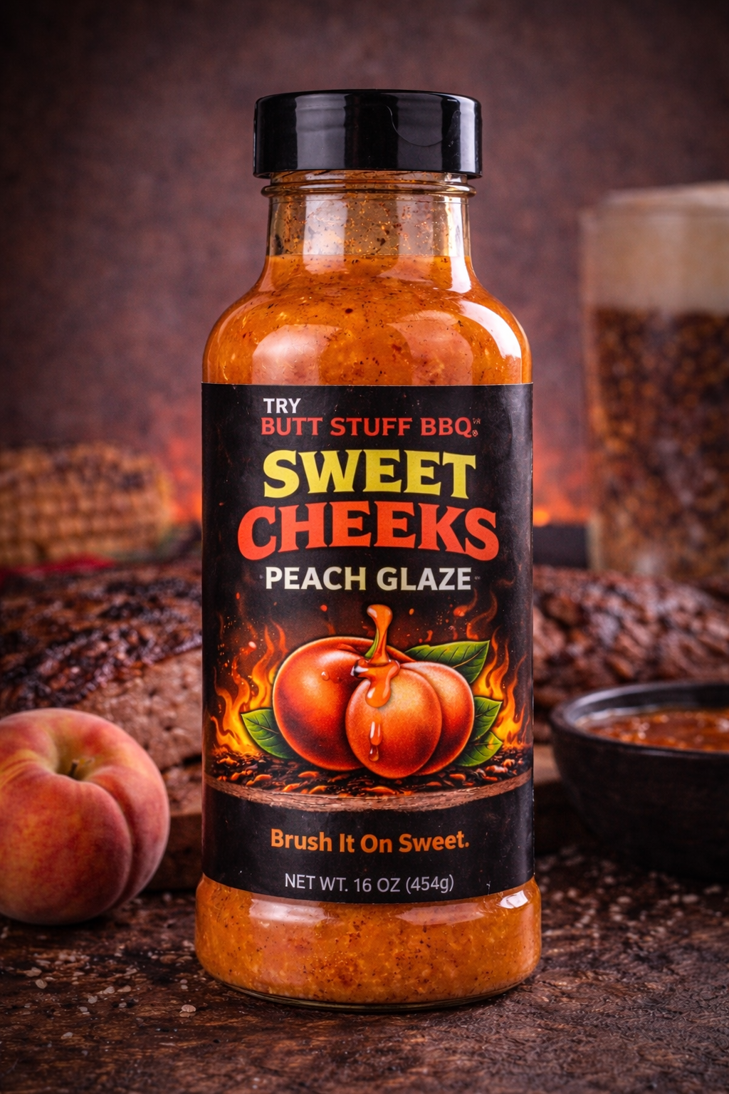 Sweet Cheeks peach glaze bottle